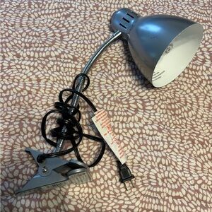 Silver Clip-On Desk Lamp